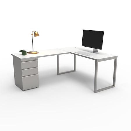 We'Re It Connect It L-Shaped Desk, 77 in D X 30 in H, 60 in W X Thermally Fused Laminate DI60304824L1BBF-BS-459